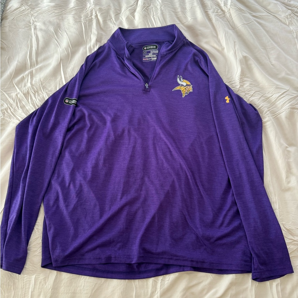 Under Armour Minnesota Vikings Purple Long Sleeve Quarter-Zip